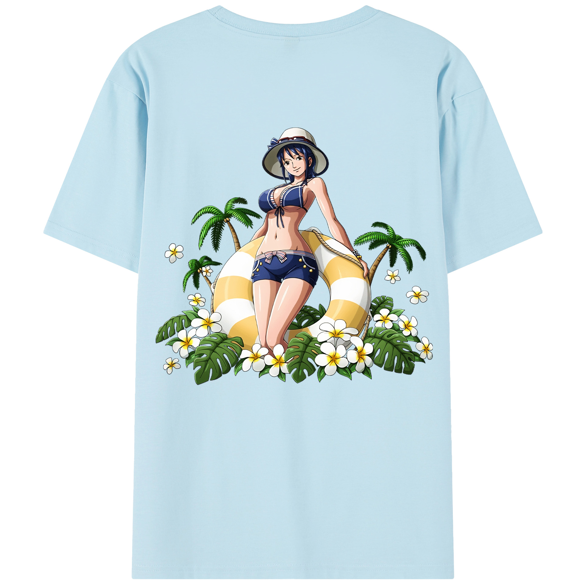 ワンピース ニコ・ロビン ONE PIECE Nico Robin 綿100％半袖Tシャツ（背面プリント）